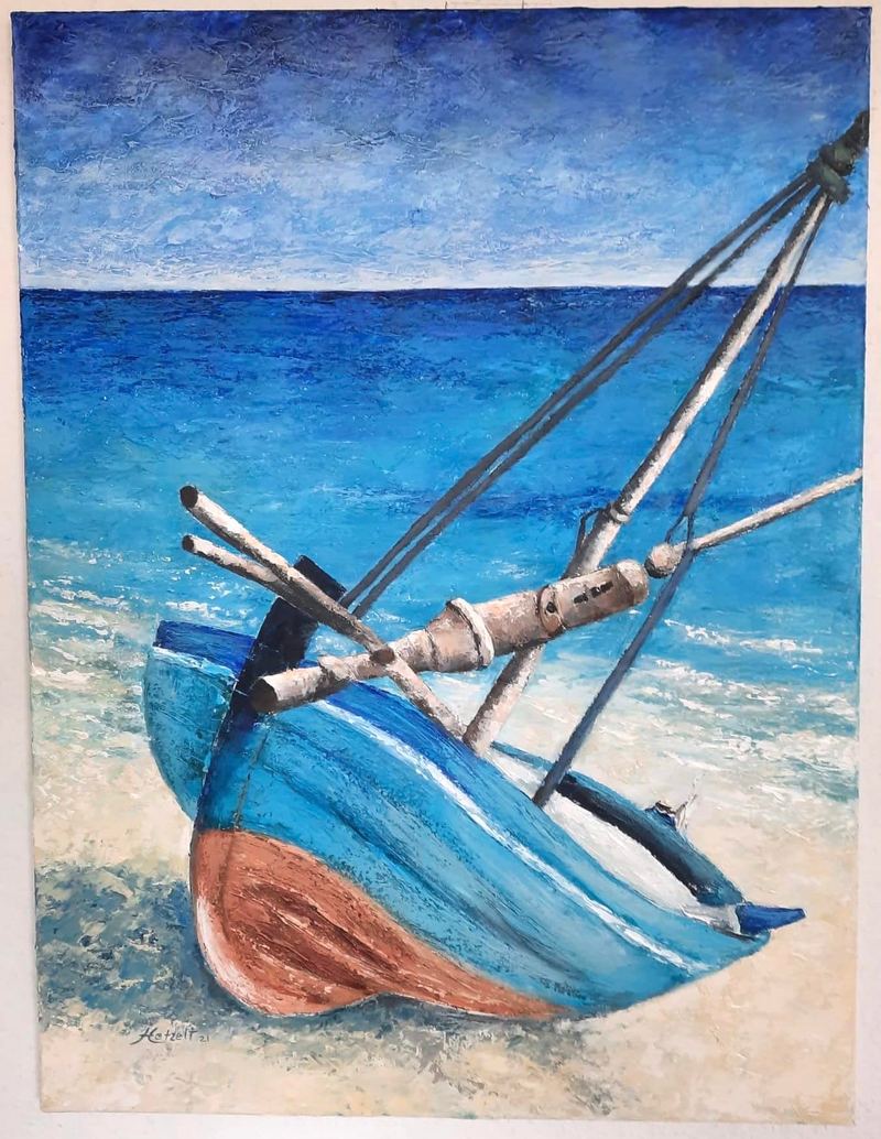 Acrylgemälde, 60 x 80 cm, aus der Serie Am Meer von Gisela Hetzelt