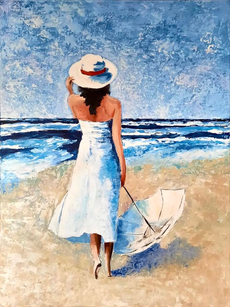 Acrylgemälde, 60 x 80 cm, aus der Serie Am Meer von Gisela Hetzelt