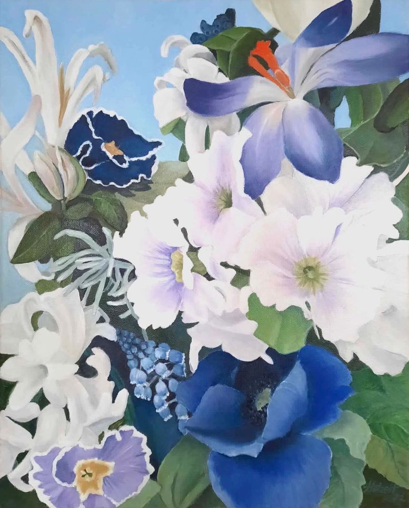 Ölgemälde im Querformat, 130 x 50 cm, von Gisela Hetzelt