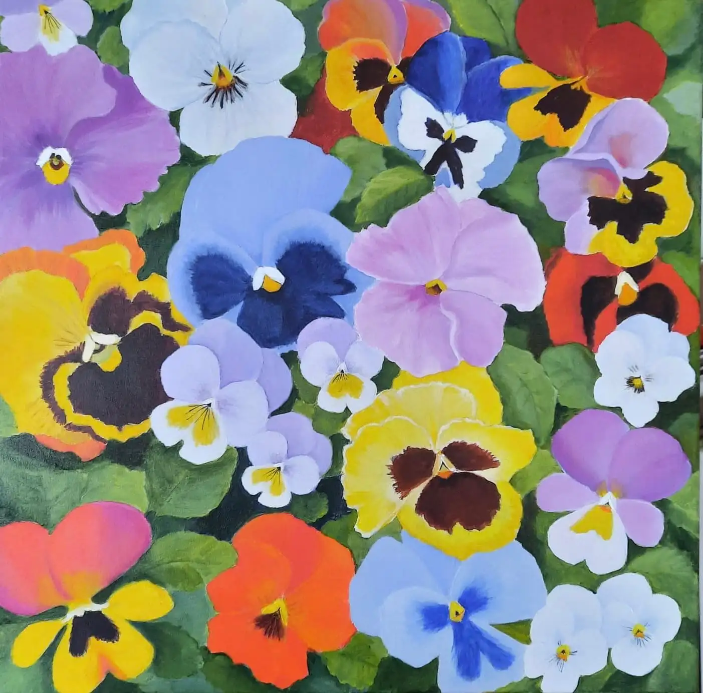 Acrylgemälde, 60 x 60 cm aus der Serie Acryl – Lebensfreude von Gisela Hetzelt