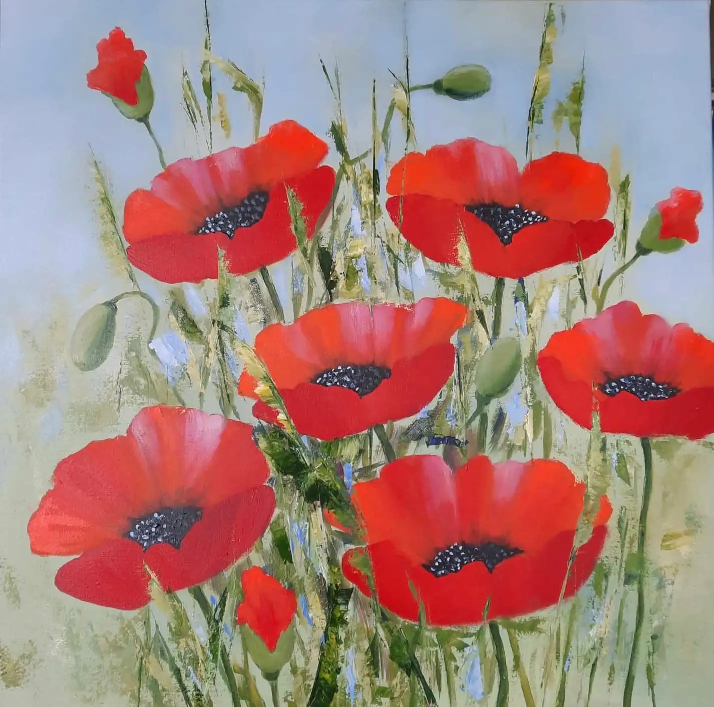Acrylgemälde, 60 x 60 cm aus der Serie Acryl – Lebensfreude von Gisela Hetzelt