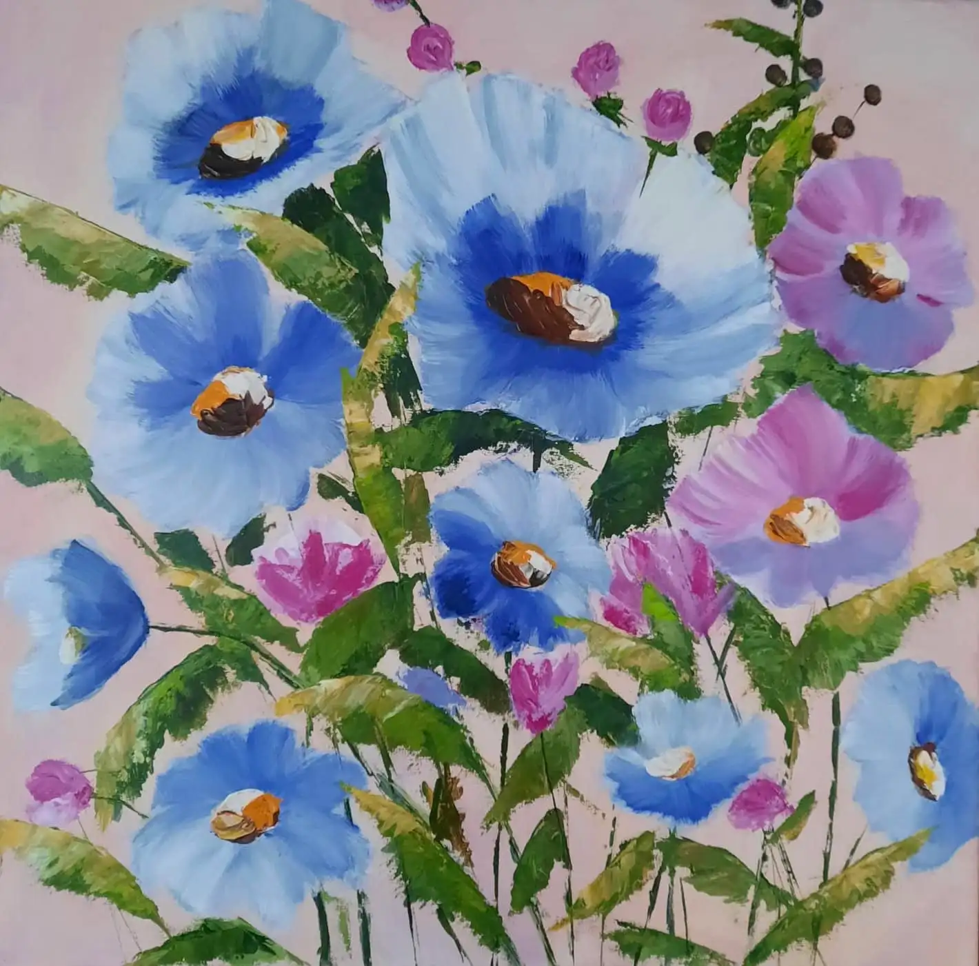 Acrylgemälde, 60 x 60 cm aus der Serie Acryl – Lebensfreude von Gisela Hetzelt
