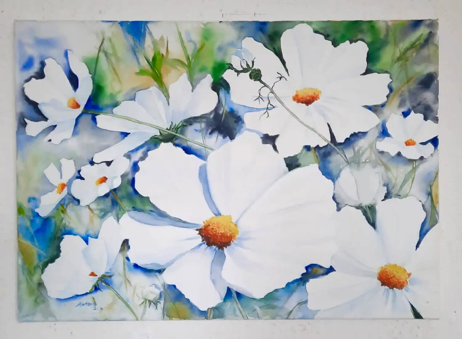 Aquarellgemälde, 70 x 50 cm, von Gisela Hetzelt