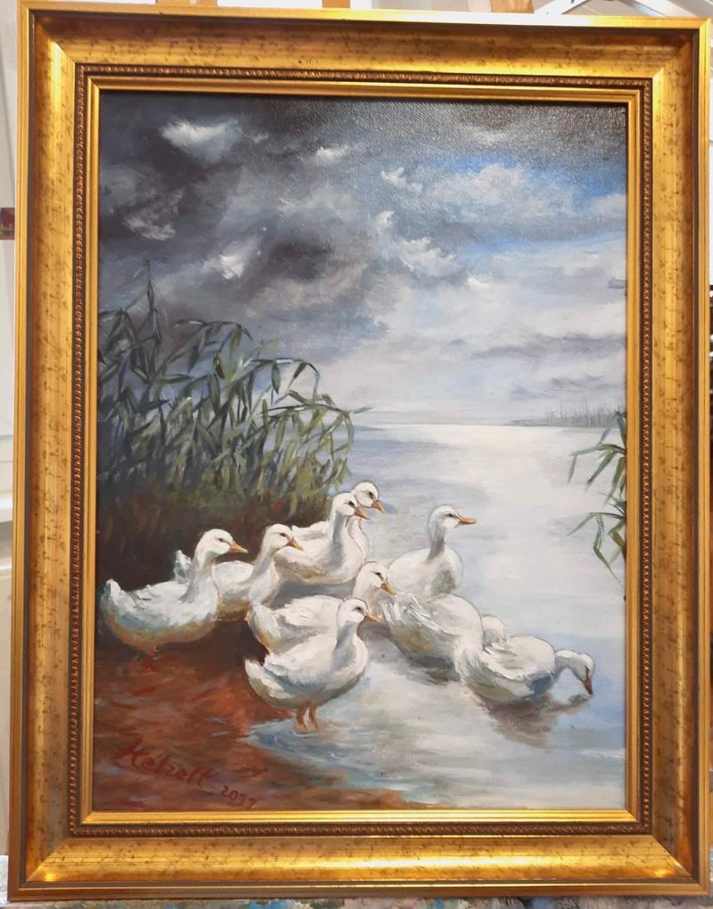Acrylgemälde, 40 x 50 cm aus der Serie Acryl – Spaziergang von Gisela Hetzelt