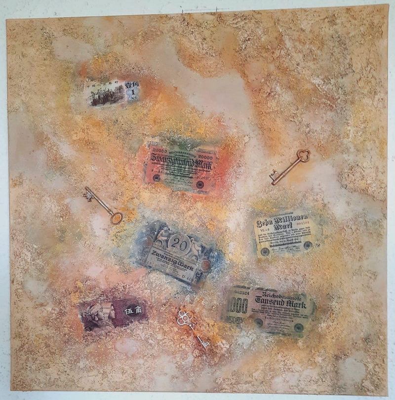 Acrylgemälde, 60 x 60 cm aus der Serie Acryl – Abstrakt von Gisela Hetzelt