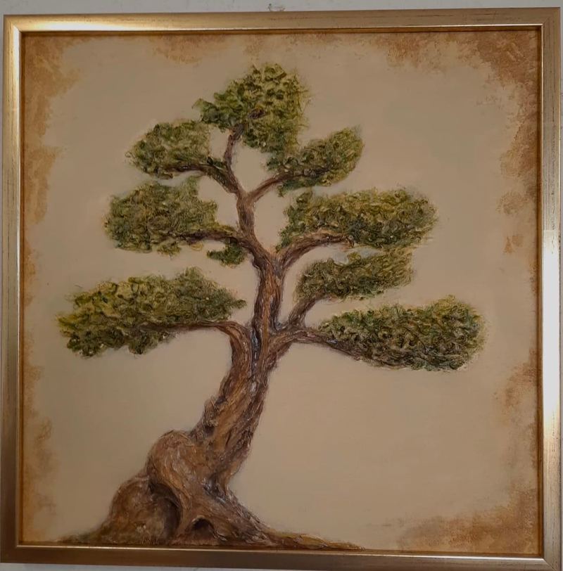 Acryl mit Strukturmassegemälde, 50 x 50 cm aus der Serie Öl & Acryl – Eine Auswahl von Gisela Hetzelt