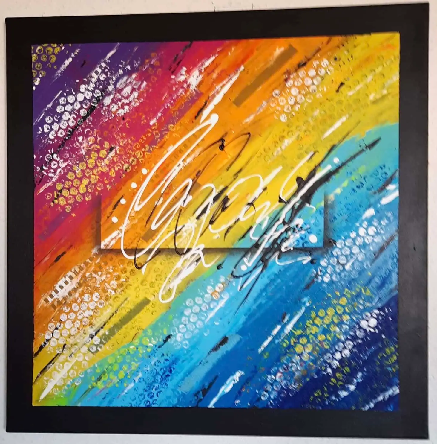 Acrylgemälde, 60 x 60 cm aus der Serie Acryl – Abstrakt von Gisela Hetzelt