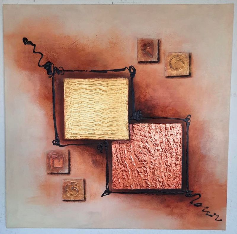 Acrylgemälde, 60 x 60 cm aus der Serie Acryl – Abstrakt von Gisela Hetzelt