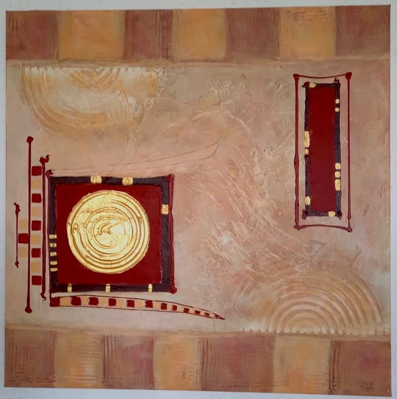 Acrylgemälde, 50 x 60 cm aus der Serie Acryl – Abstrakt von Gisela Hetzelt