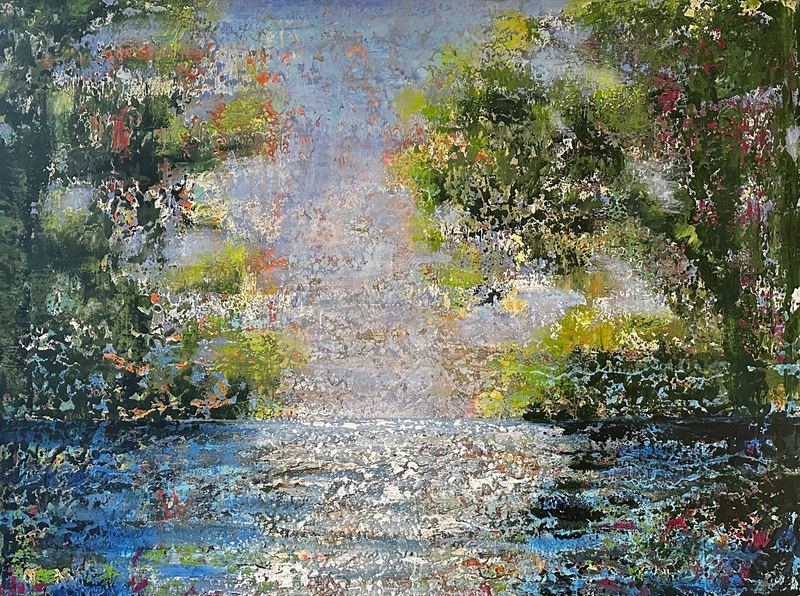 „Am Ufer“ – Gemälde von Gisela Hetzelt aus der Serie Natur & Abstraktion