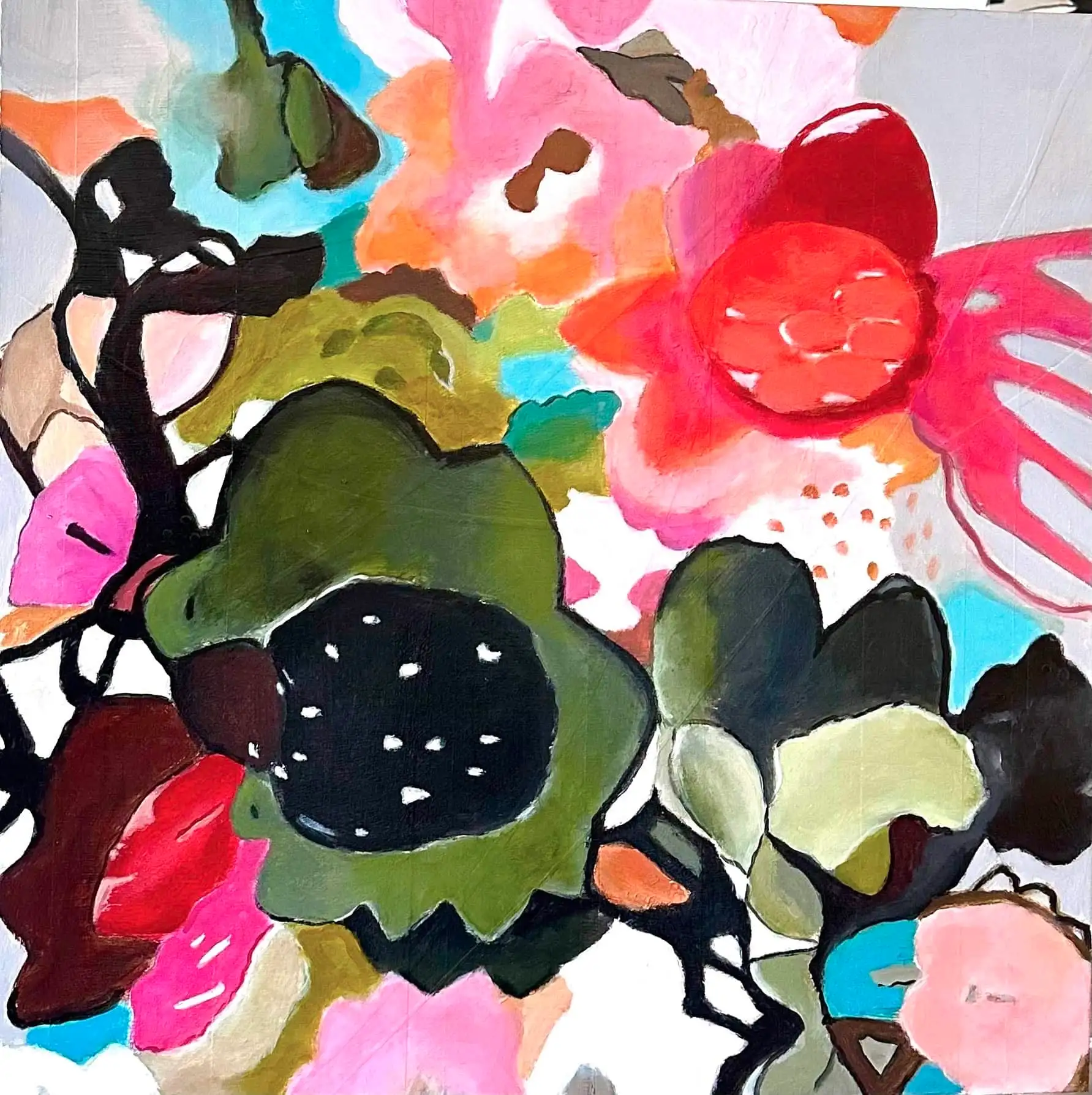 Bildserie Acryl – Blumen abstrakt von Gisela Hetzelt