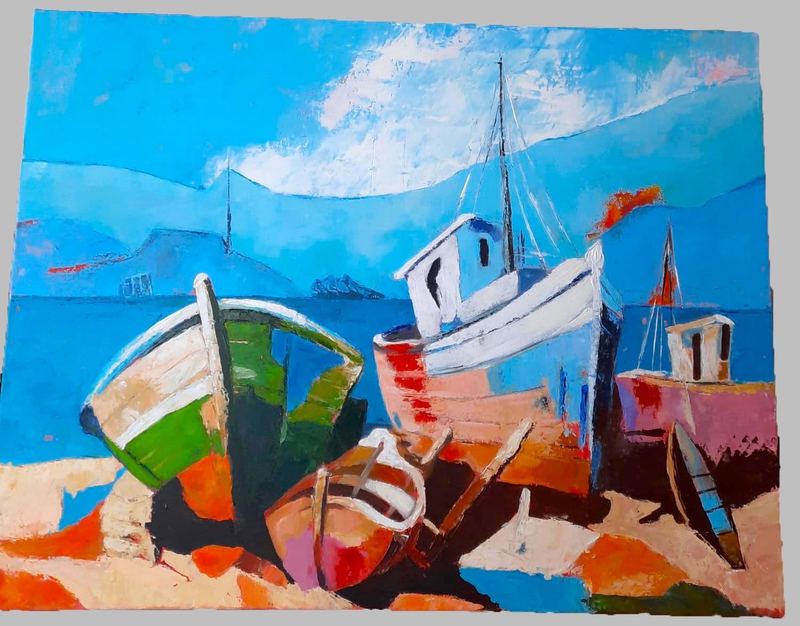 Acrylgemälde, 80 x 60 cm aus der Serie Acryl – Am Meer von Gisela Hetzelt