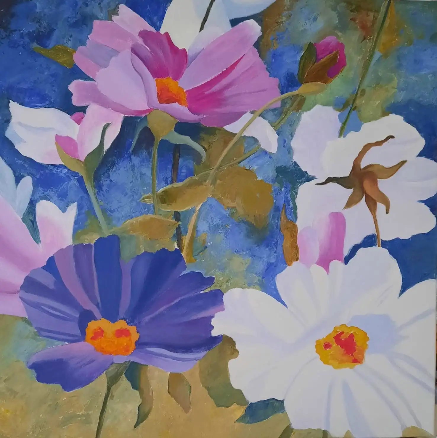 Acrylgemälde, 60 x 60 cm aus der Serie Acryl – Lebensfreude von Gisela Hetzelt