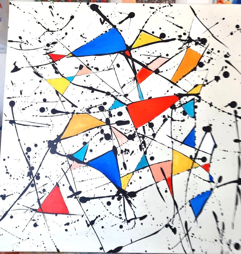 Acrylgemälde, 60 x 60 cm aus der Serie Acryl – Abstrakt von Gisela Hetzelt