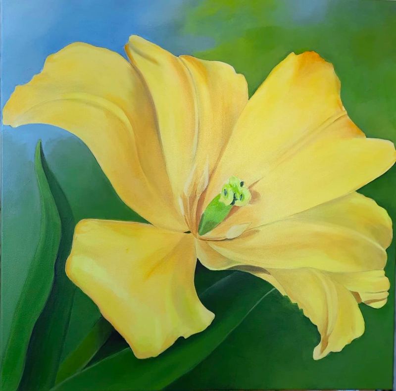 Acrylgemälde, 60 x 60 cm aus der Serie Acryl – Lebensfreude von Gisela Hetzelt