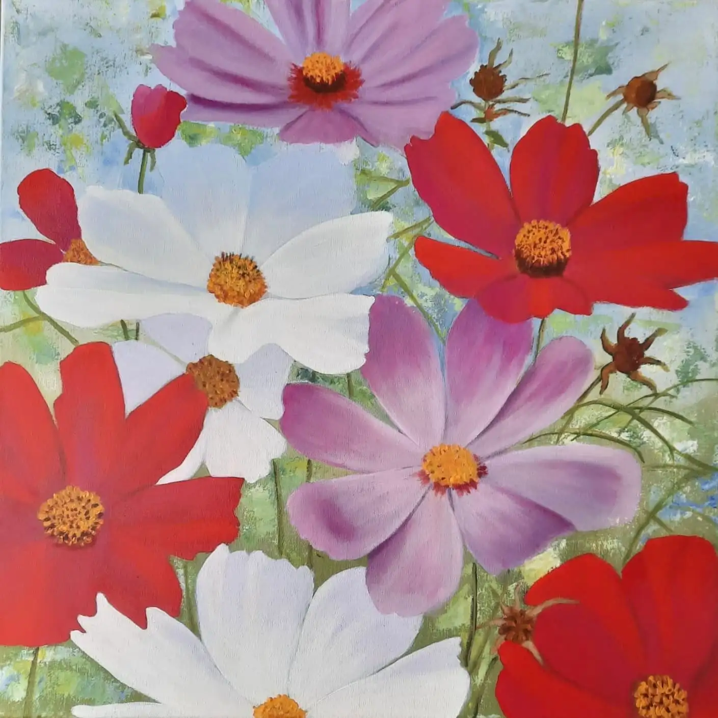 Acrylgemälde, 60 x 60 cm aus der Serie Acryl – Lebensfreude von Gisela Hetzelt