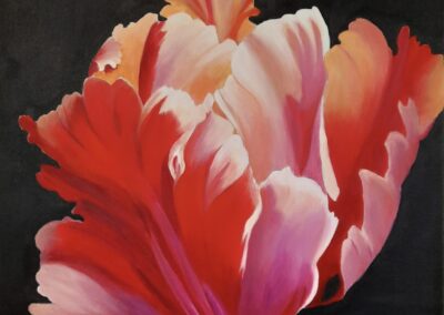 Acryl – Blumenserie auf Schwarz